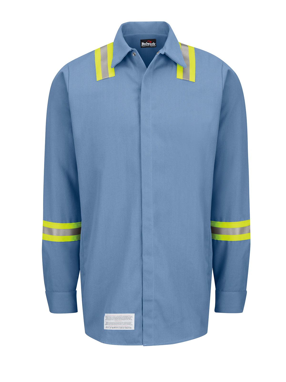 Bulwark - Men's Enhanced Visibility Flame-Resistant Concealed-Gripper Pocketless Work Shirt 3
