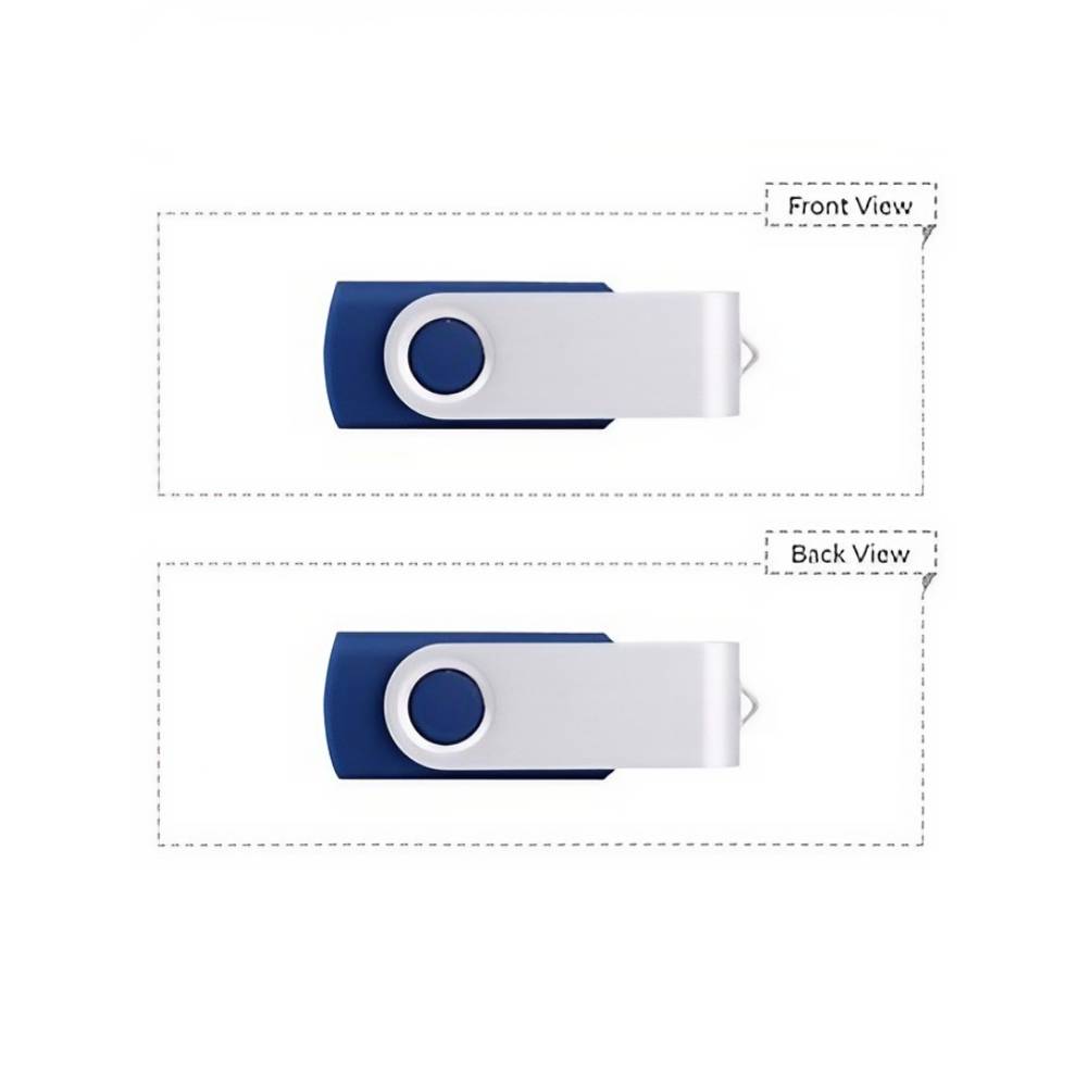 Plastic USB Flash Drive W/ Metal Swivel Cover (1GB) 10