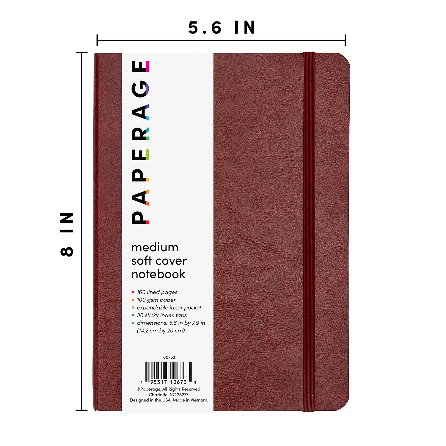 PAPERAGE® Soft Cover Medium Lined Journal Notebook with 160 Pages 5