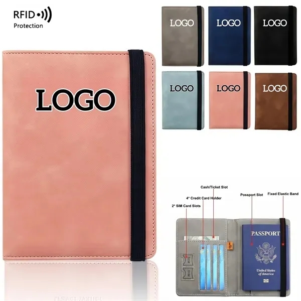 RFID-Blocking Passport Cover with Faux Leather Travel Wallet 2
