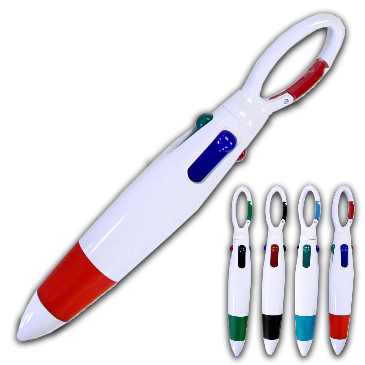 4-Color Ballpoint Custom Pen With Carabiners Clip 2