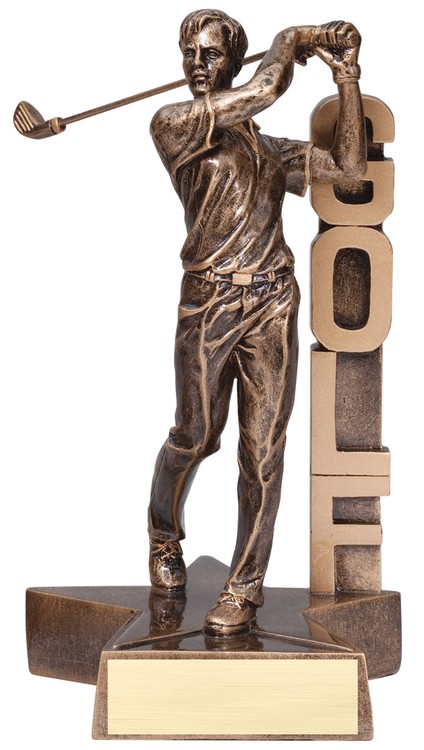 6 1/2" Tall Golf Male Billboard Resin Award 2
