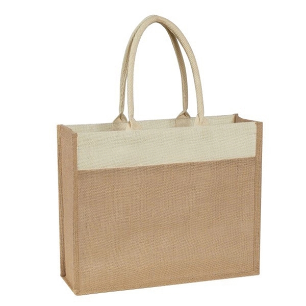 14 X17 X 5.5 Jute Tote Bag with Front Pocket 5