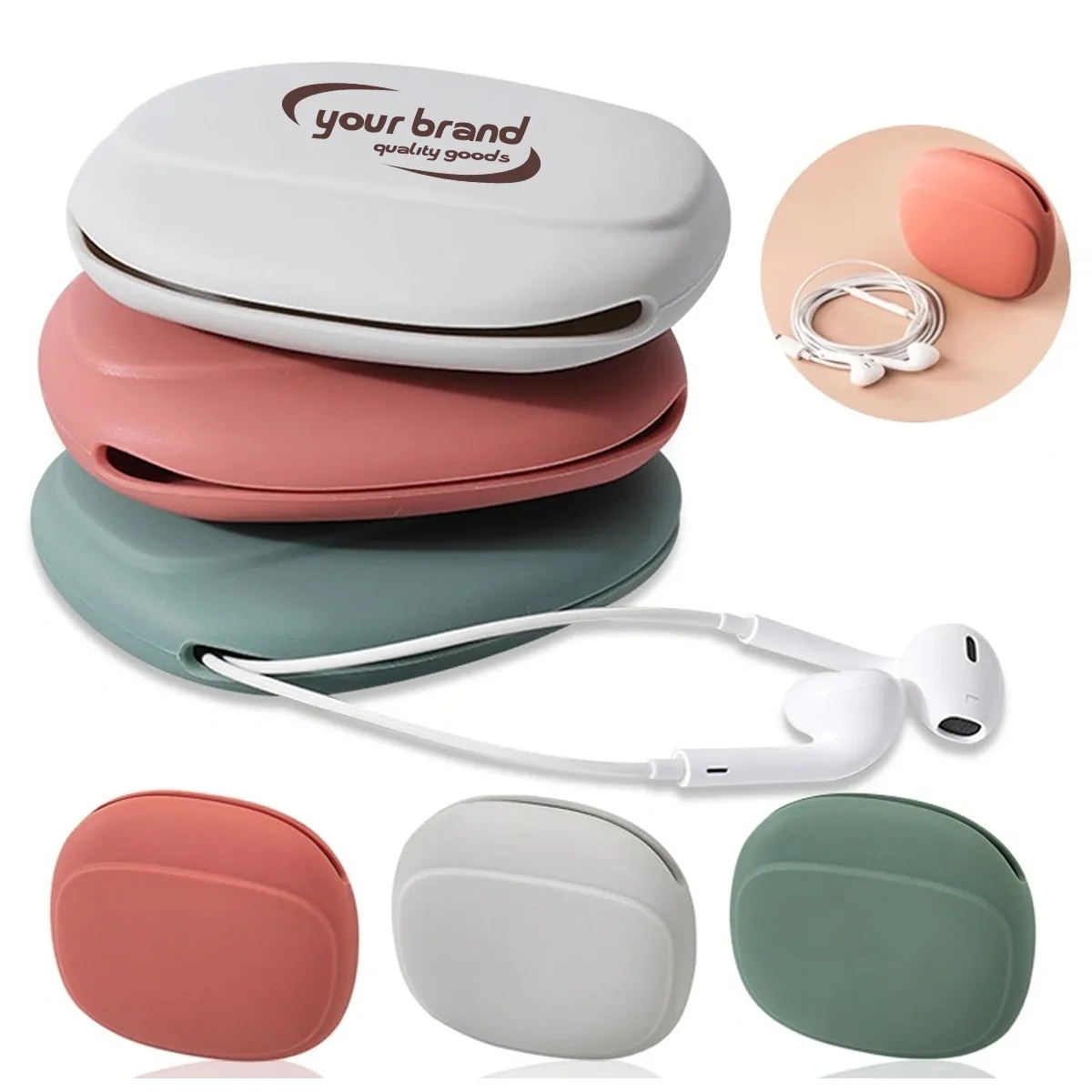 Portable Charging Cable Case Silicone Earphone Storage Bag 1