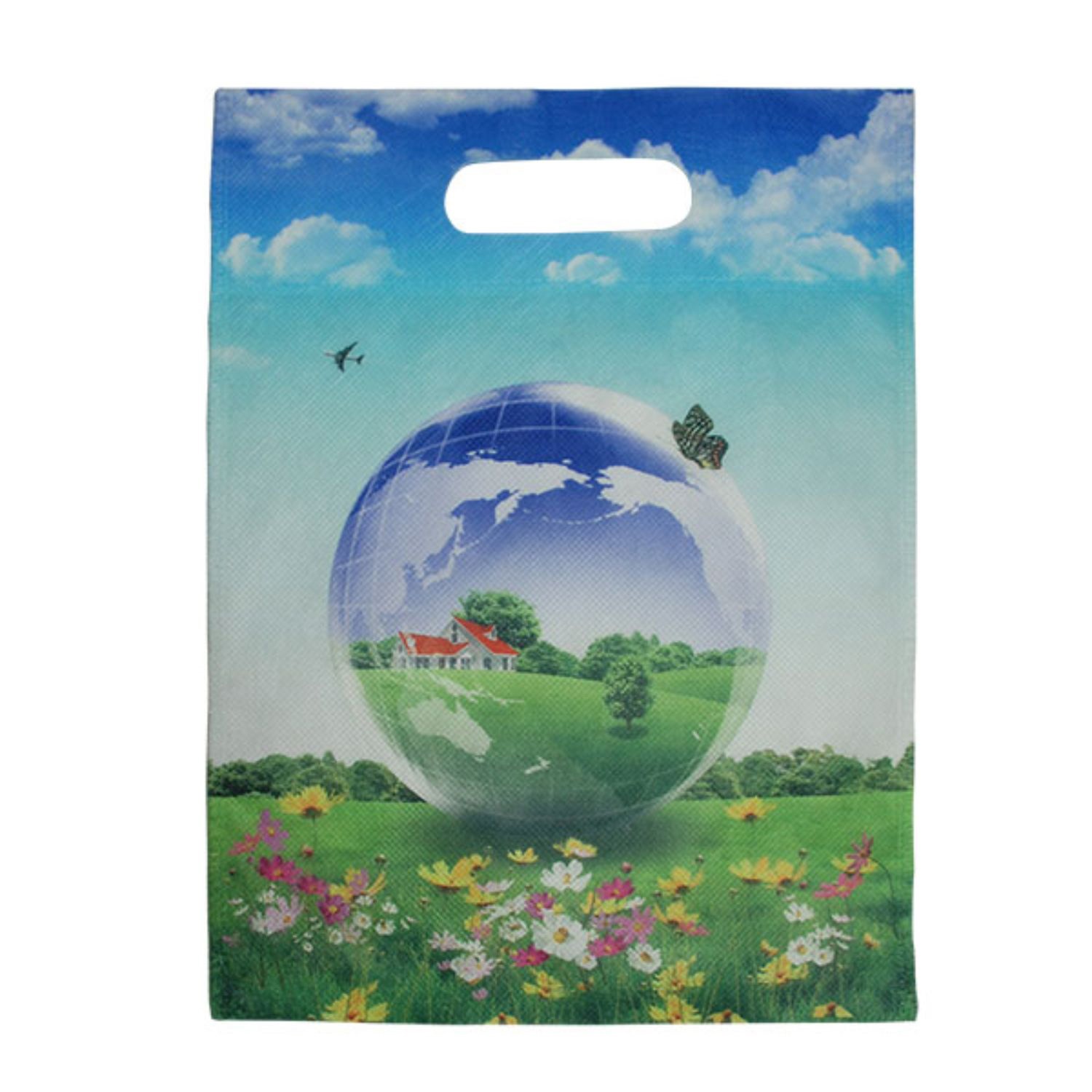 100 GSM Full Color Shopping Bag with Die-Cut Handles (10.25" x 13")