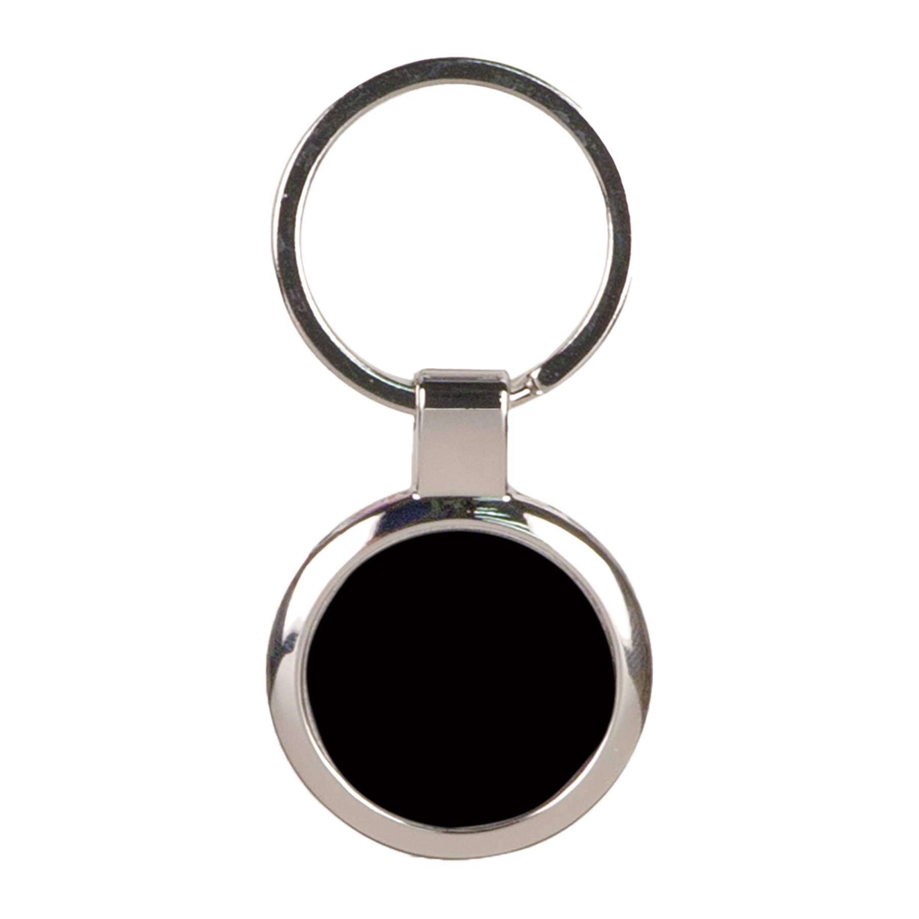 Black Laserable Metal Round Keychain 3