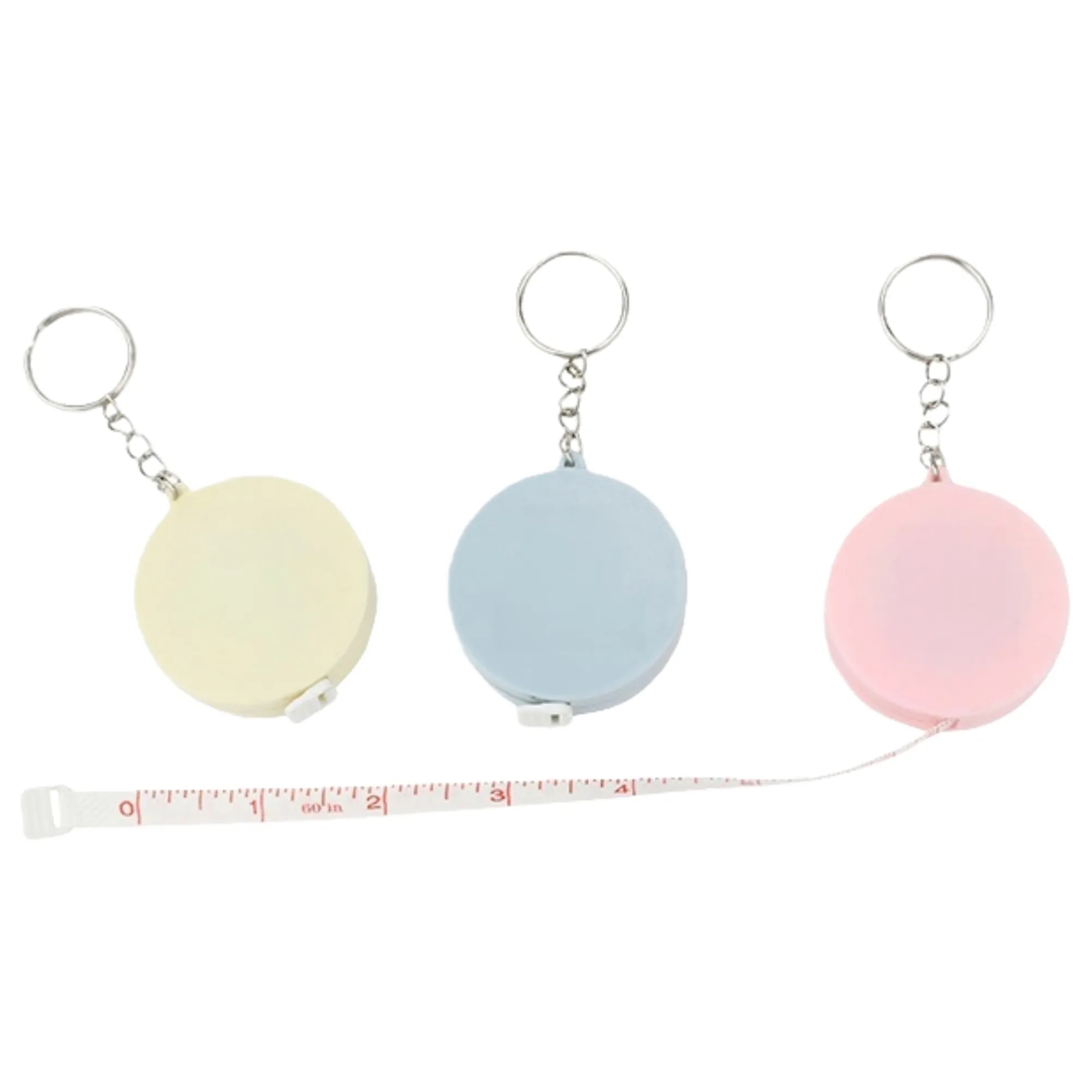 Round Tape Measure Keychain Mini Measuring Tool 2