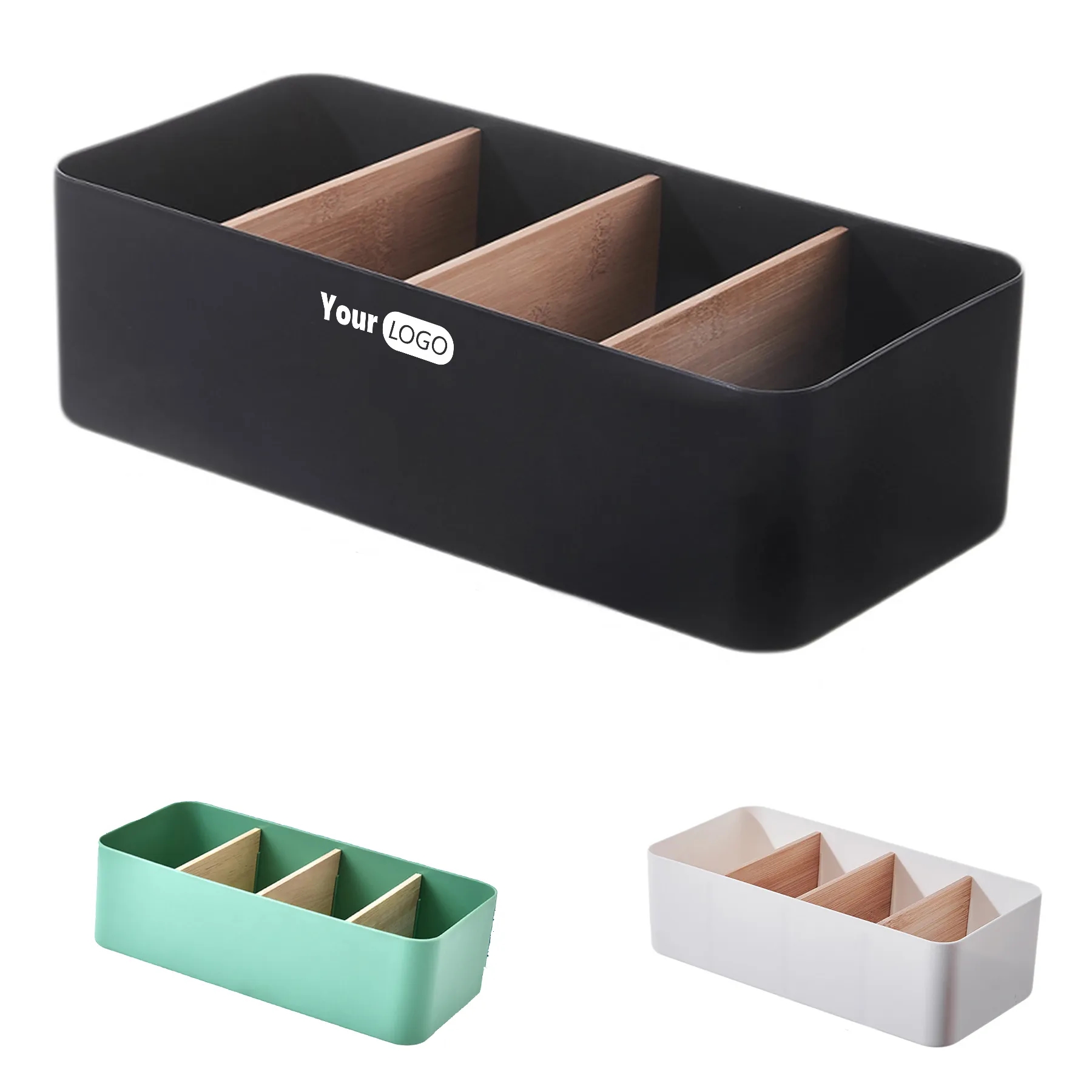Plastic Rectangular 4-Compartment Tabletop Storage Box 5