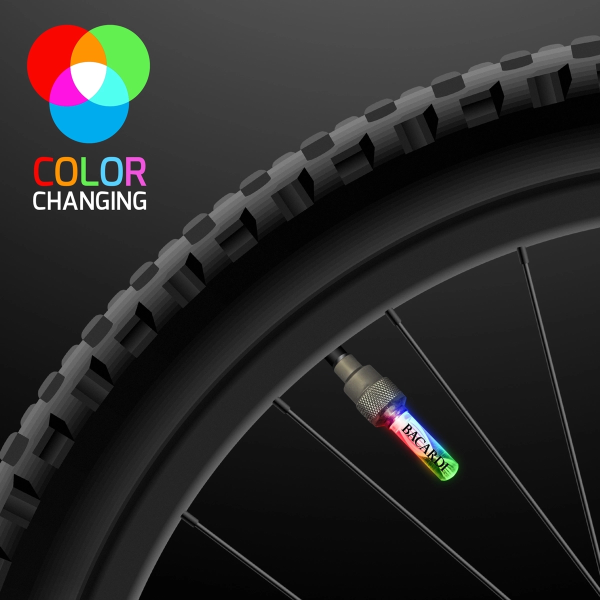 Flashing LED Valve Bicycle Light for Tires 2