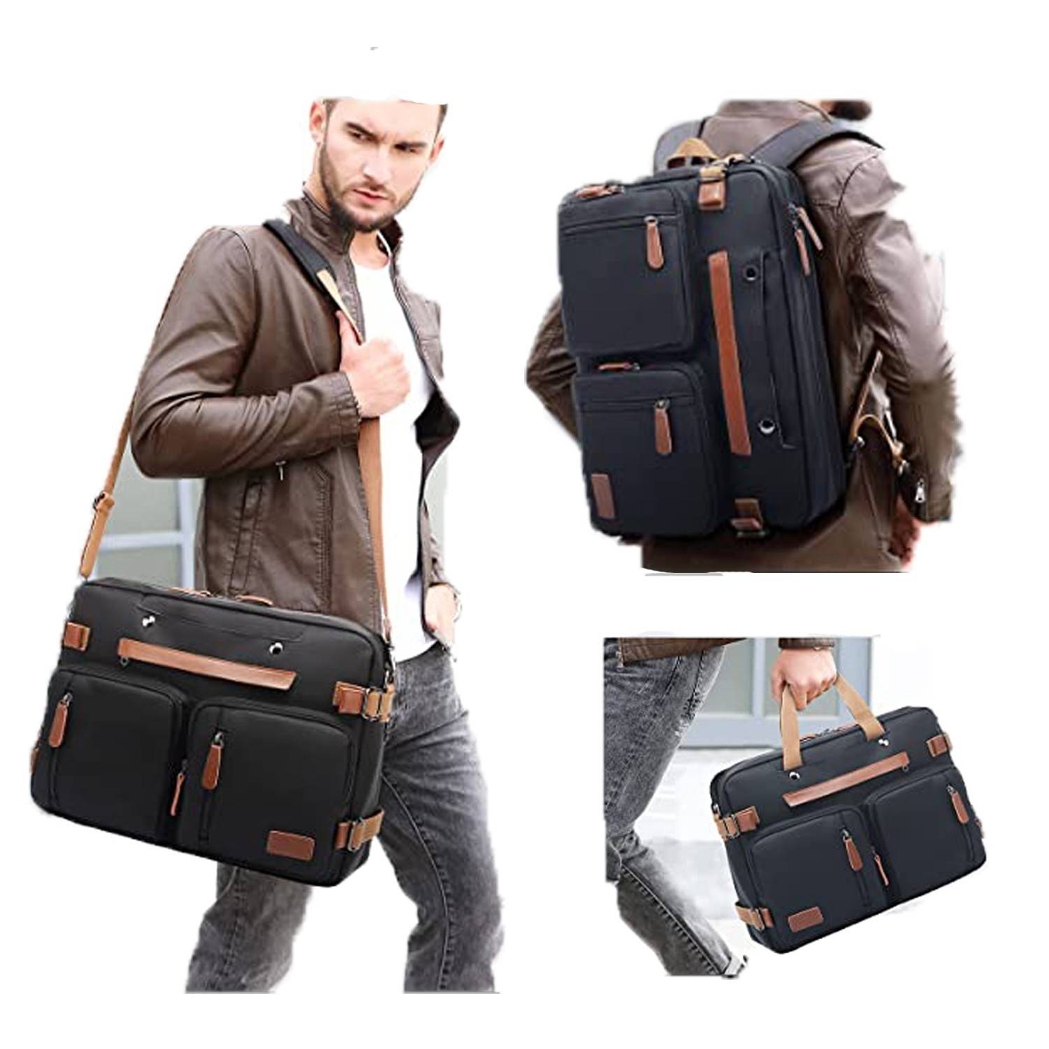 15.6 Inch Convertible Briefcase Backpack 3