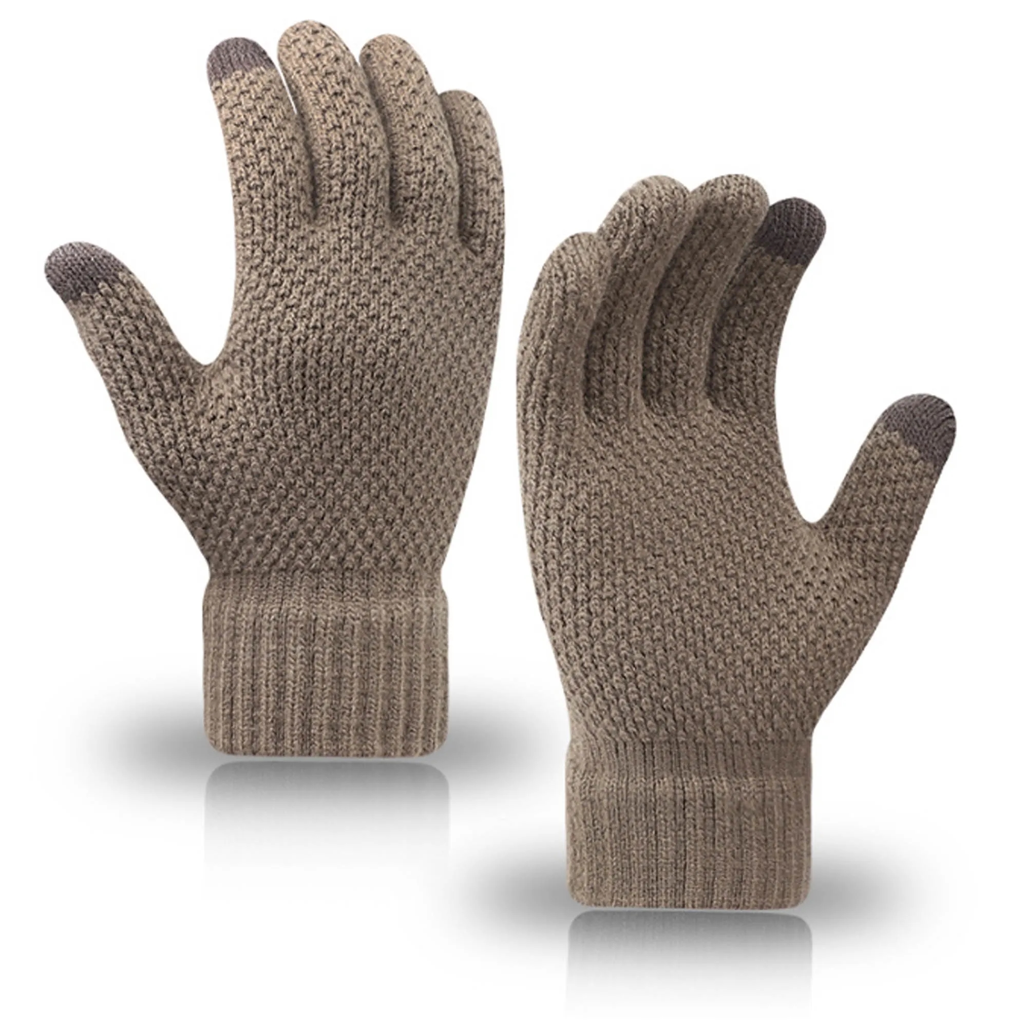 Touchscreen-Compatible Knit Winter Gloves 5