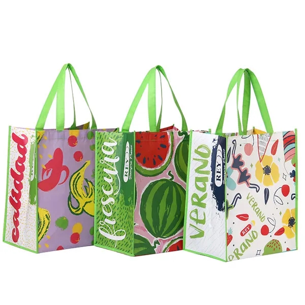 Promotional 100% RPET Laminated Grocery Tote Bags 3