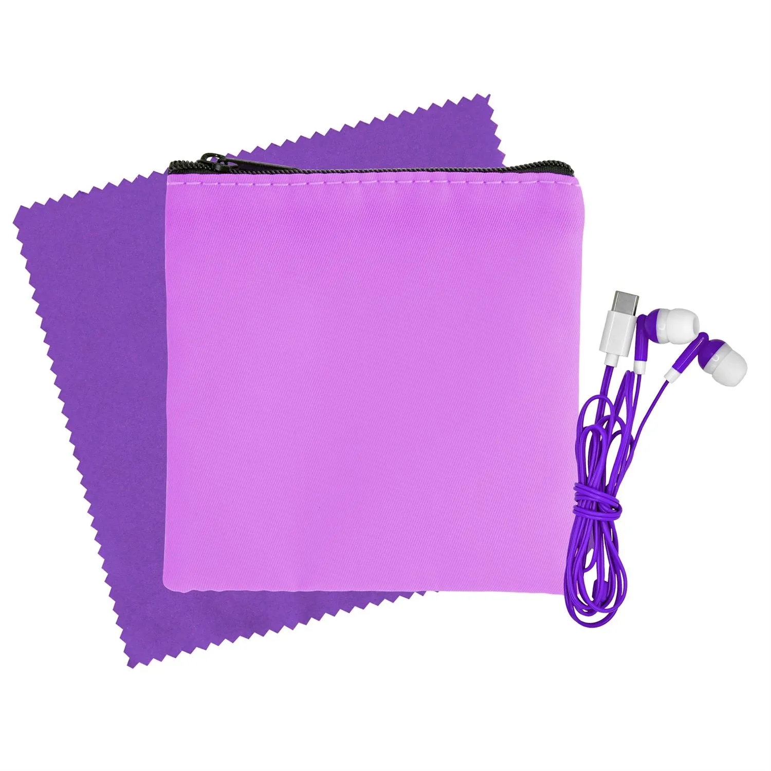 Colorful RPET Ear Bud & Cloth Set 12