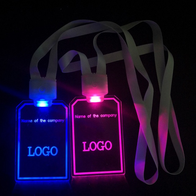 Lanyard ID Card with LED Light. One Color, Logo Location 3