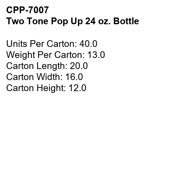Two Tone Pop Up 24 oz. Bottle 7