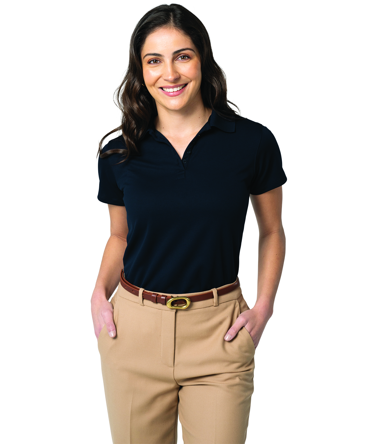 Women's Classic Solid Wicking Polo 1