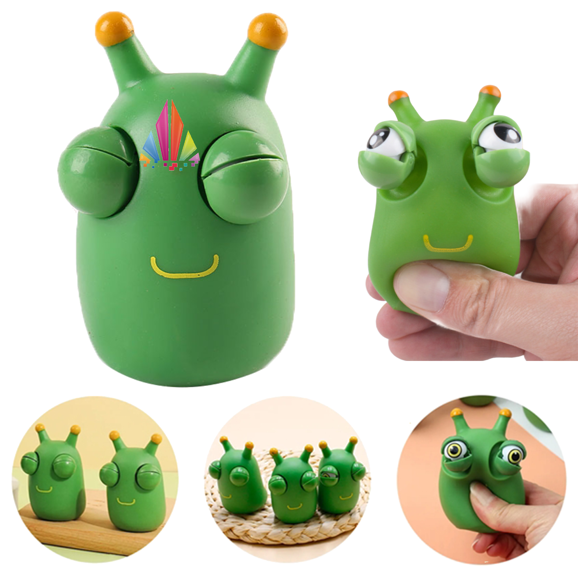 Full Color Mini Green Bug Stress Relief Toys MOQ 50 2