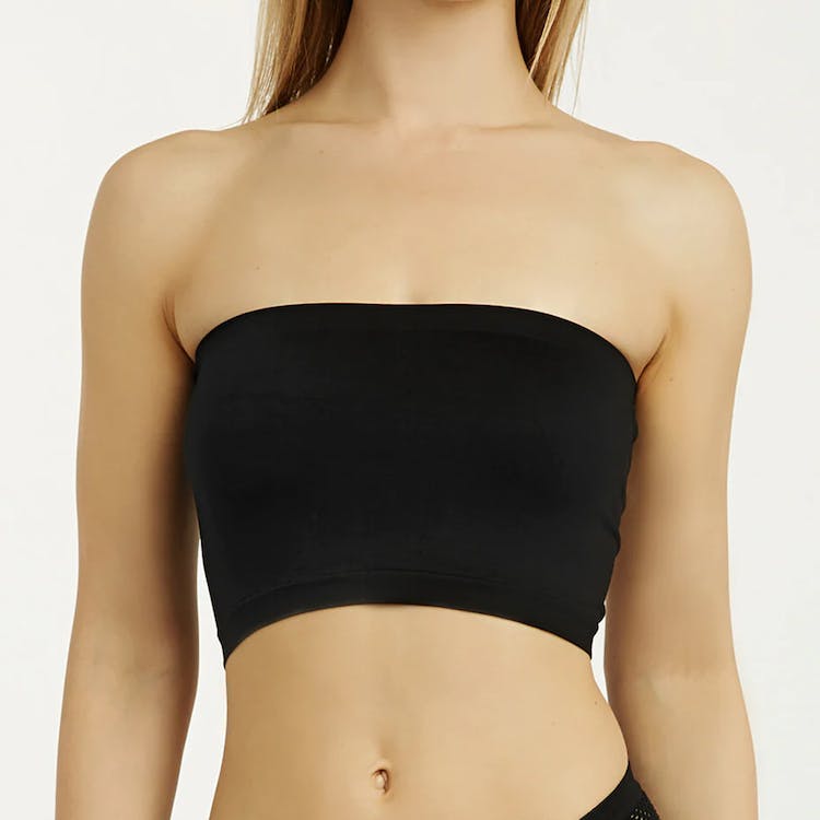 Women's Seamless No Pad Tube Bras - One Size Fits Most Black 1