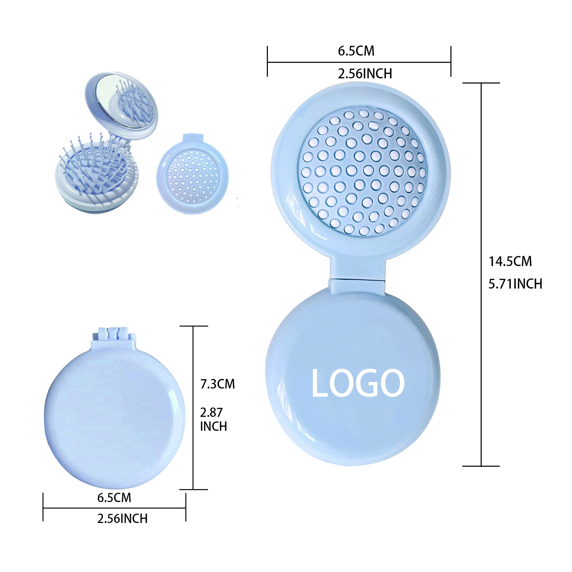 Plastic Foldable Pocket Hair Brush 3