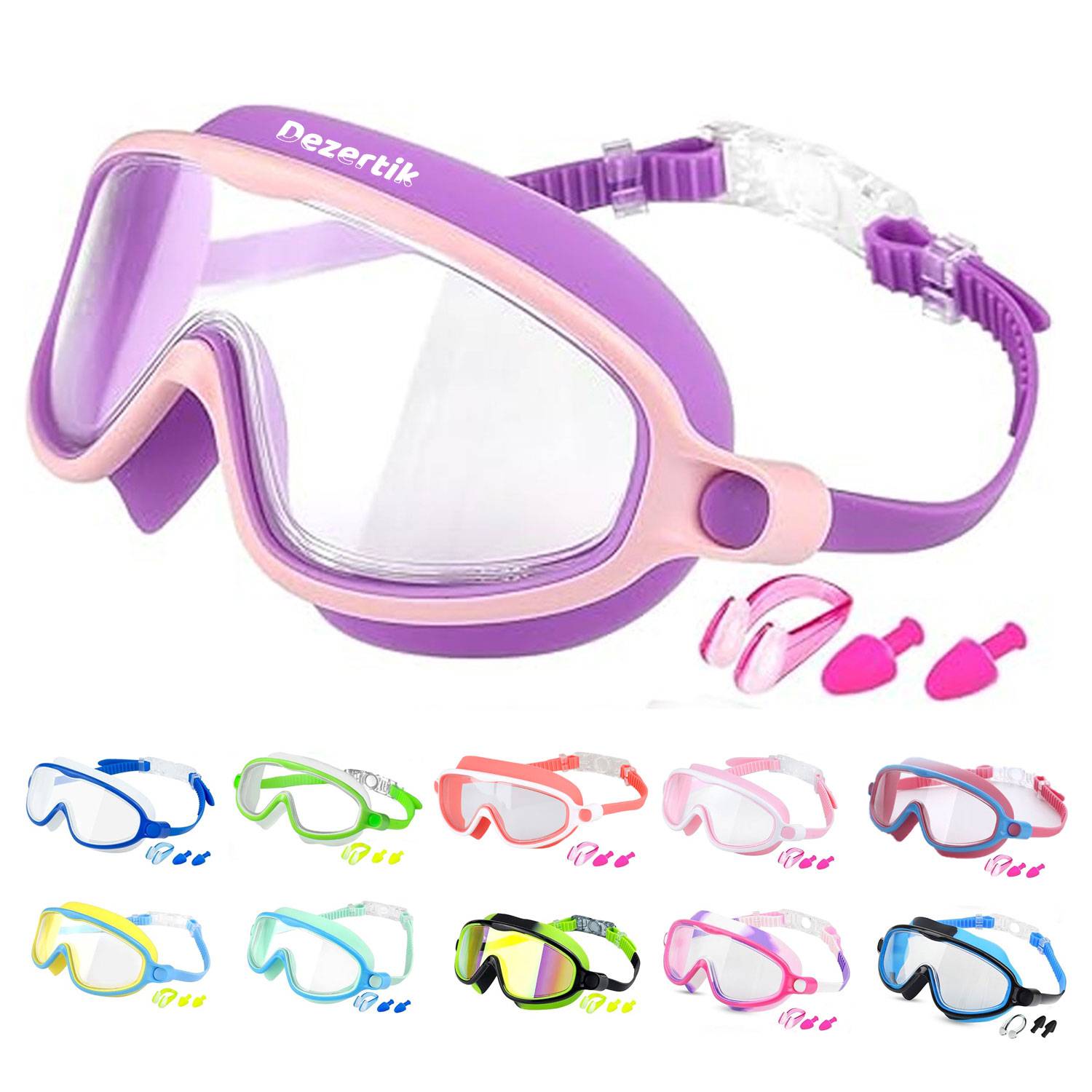 Adjustable Kids' Swim Goggles – UV Protection & Anti-Fog 2