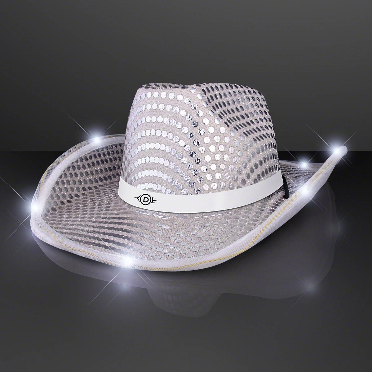 Sequin Cowboy Hat with White Band 7