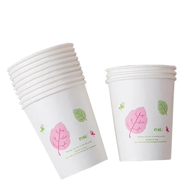 9oz Thickened Original Wood Pulp Disposable Paper Cup 2