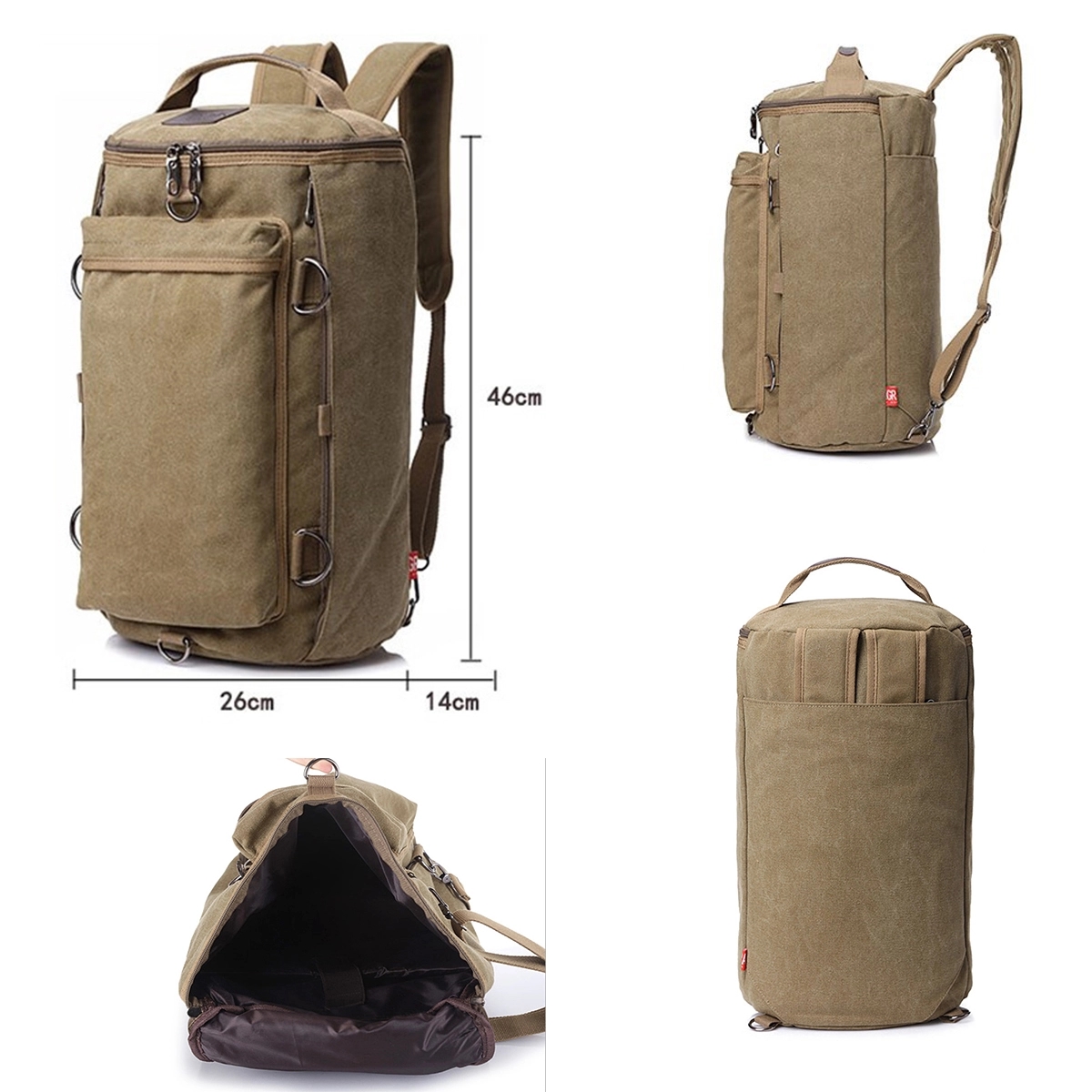 Oversized Heavy Duty Canvas Travel Duffel Backpack 4