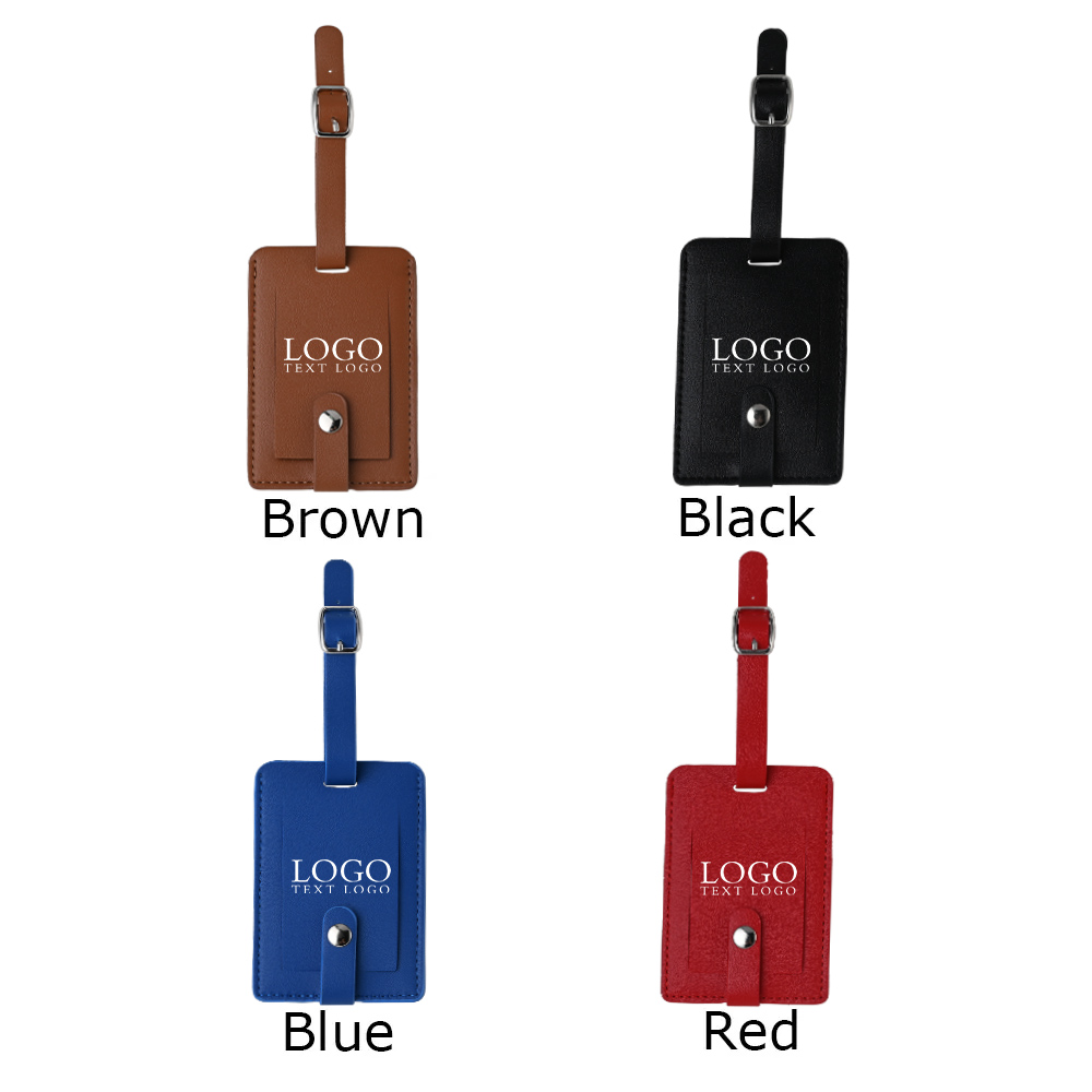 Elegant Leather Luggage Tags with A Classic Buckle Strap 2