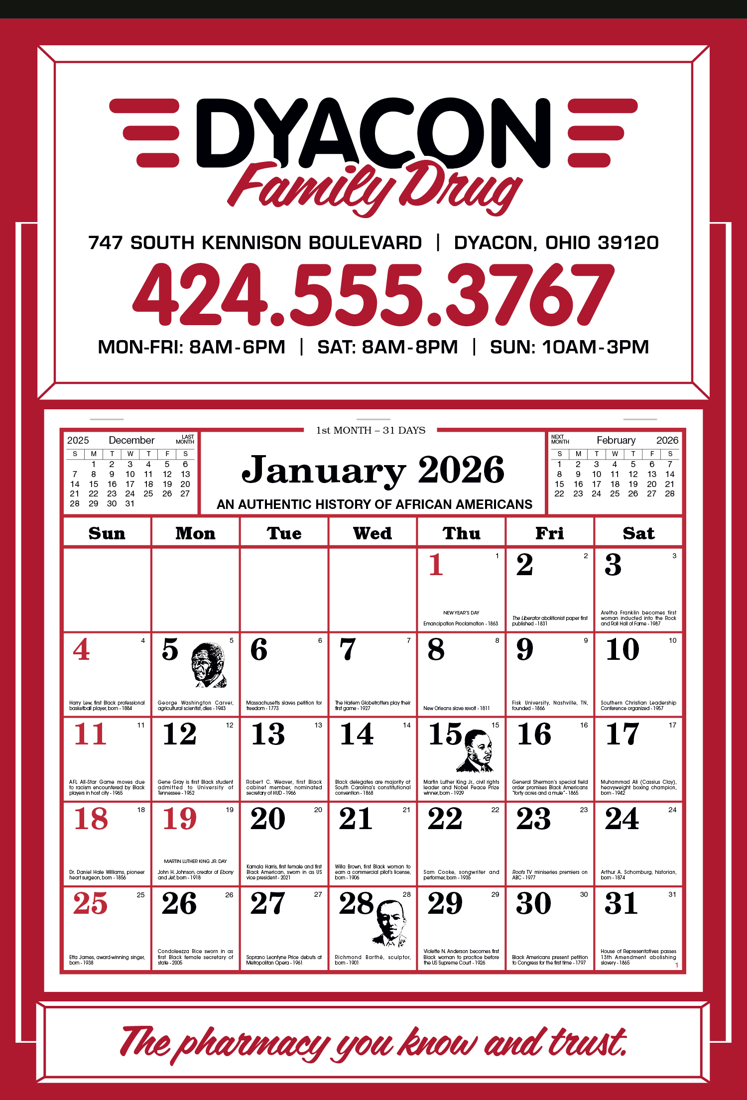 Skinner & Kennedy® Apron Calendar 12