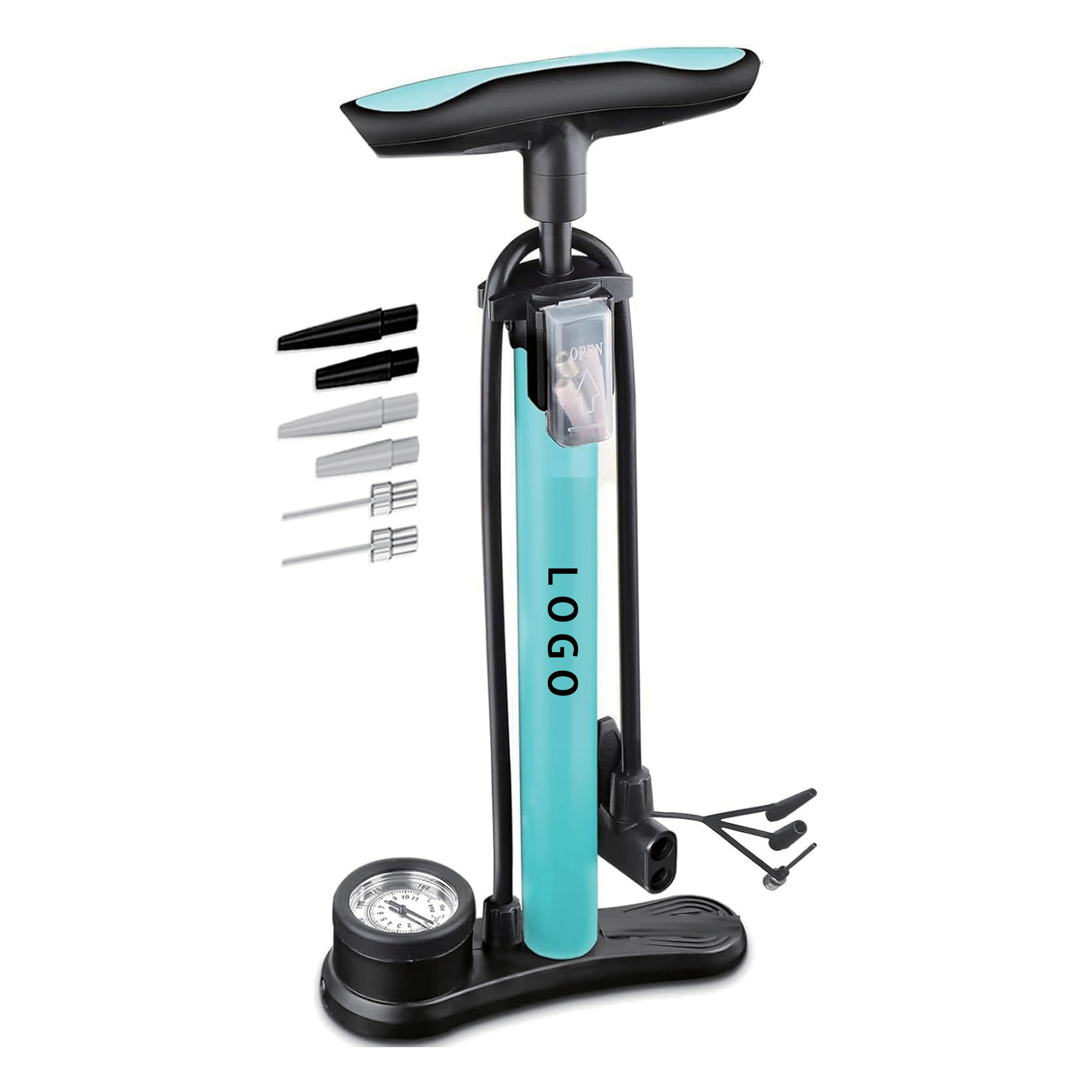 Bike Floor Pump with Gauge 4