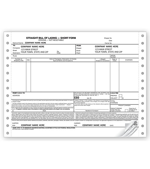 Bills Of Lading, Continuous 1