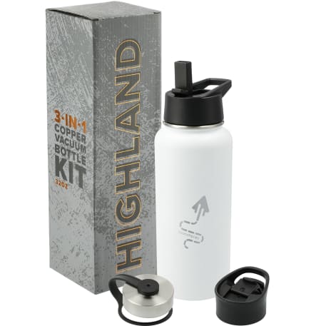 Highland 3-in-1 Copper Vacuum Bottle Kit 32oz 3