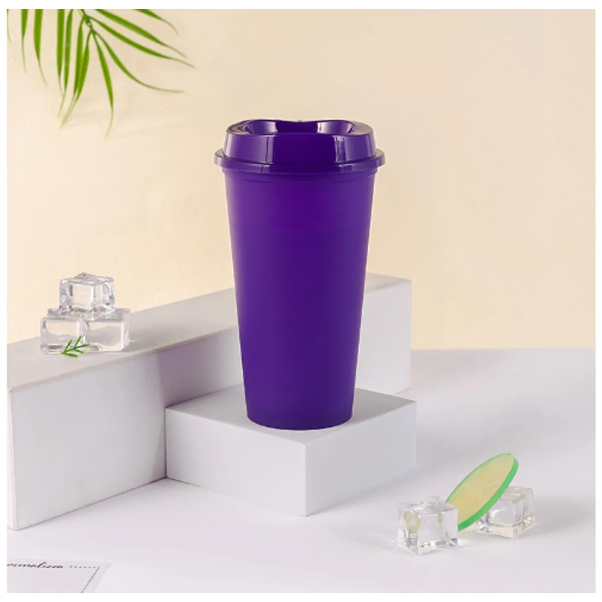 16OZ Reusable Plastic Cup With Lid Coffee Juice Kids Adults 7