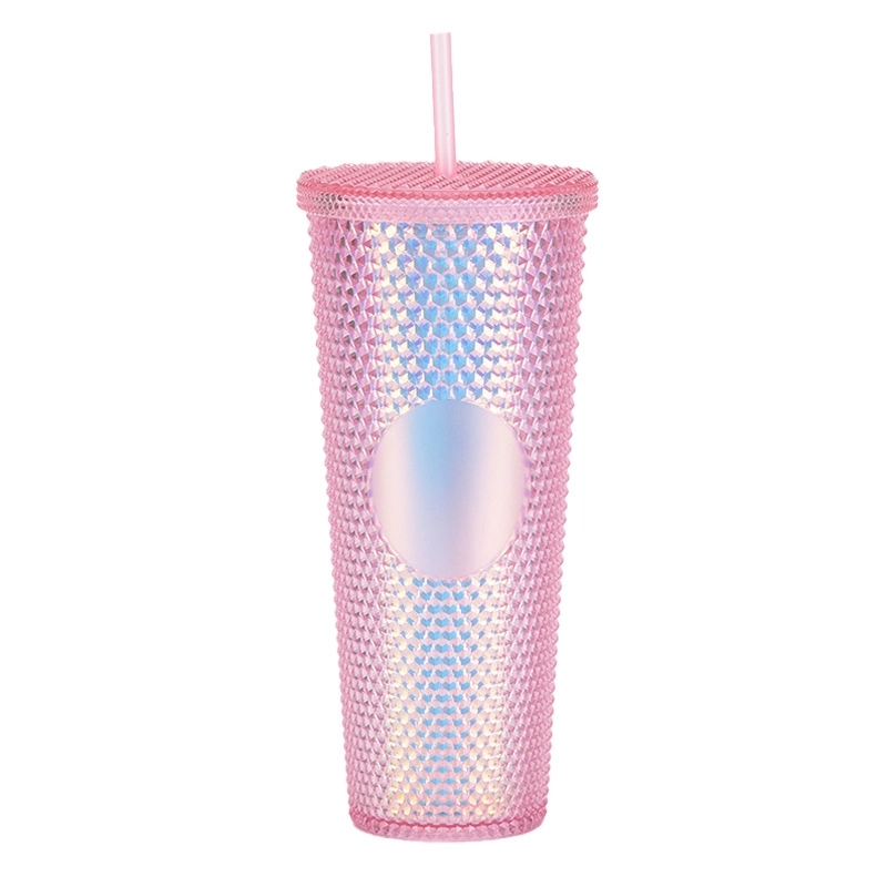 Custom 24 oz Transparent Matte Plastic Studded Tumbler Cup 7