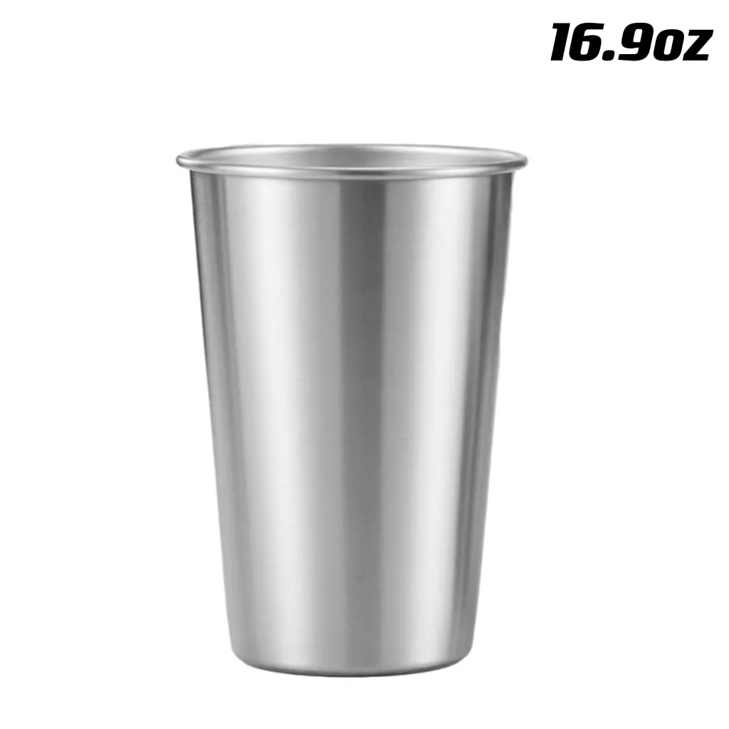 16.9 oz Stainless Steel Pint Cups Unbreakable Drinkware 1