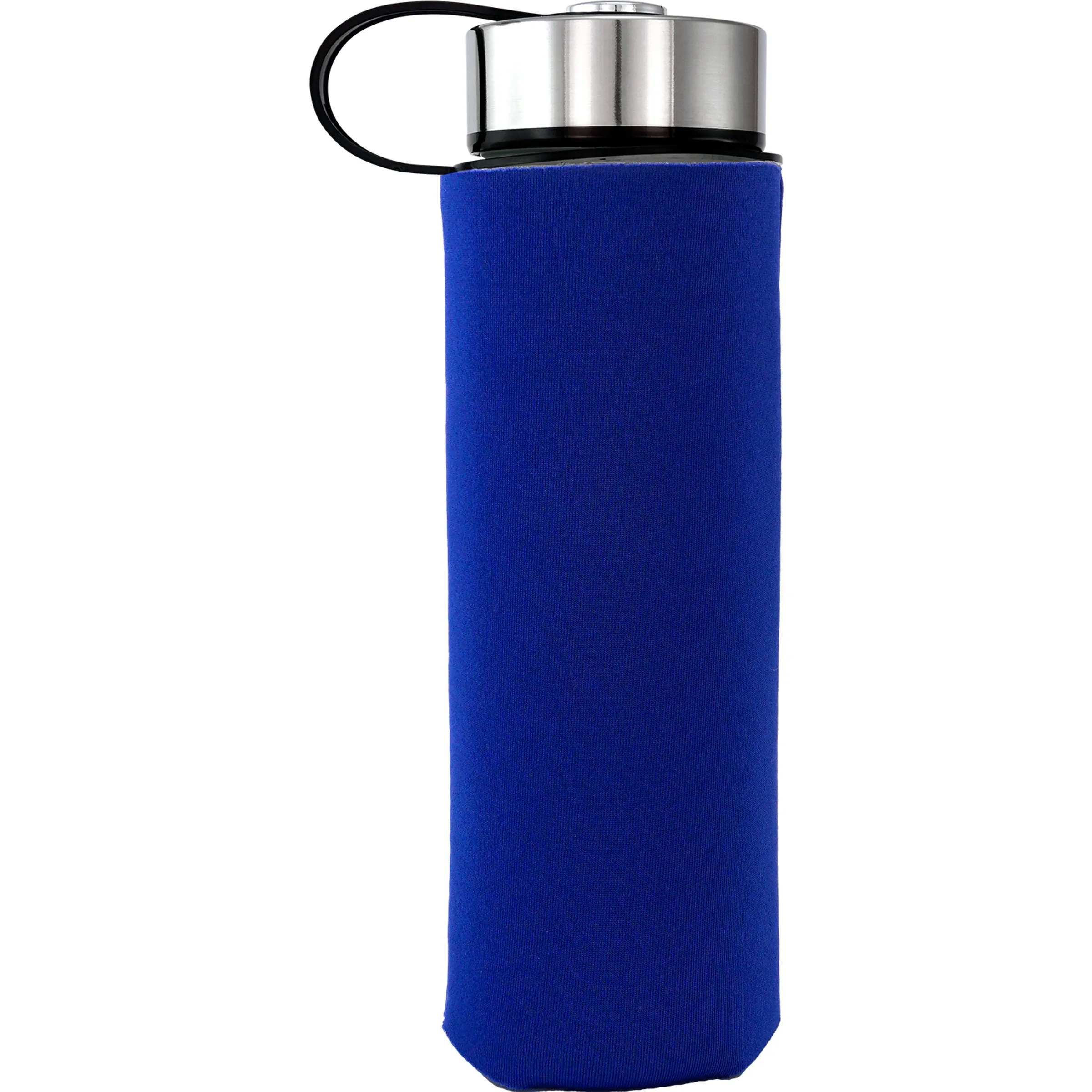 Metal Lanyard Lid 22 oz. Frosted Glass Sleeve Bottle 14