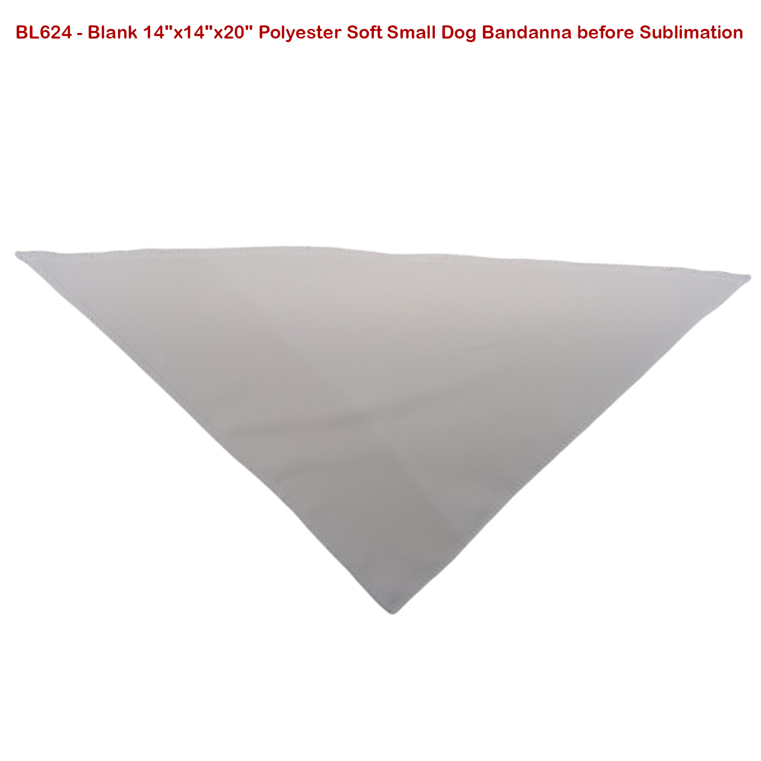 72 Hr Fast Ship - Small Dog Bandana, 14x14x20, Stitched Edges, Sublimated Edge to Edge 2