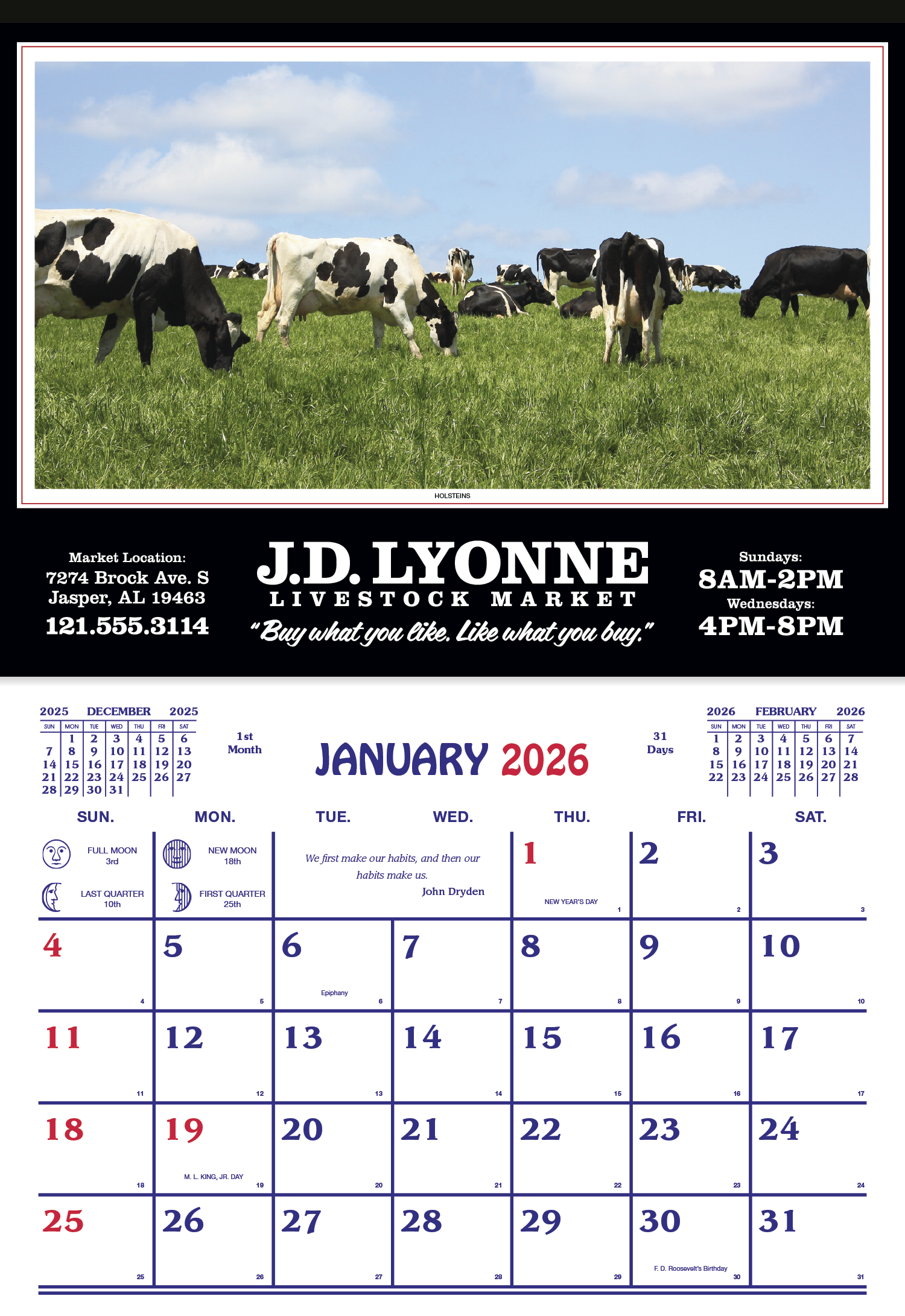 Skinner & Kennedy® Farm Calendar 15