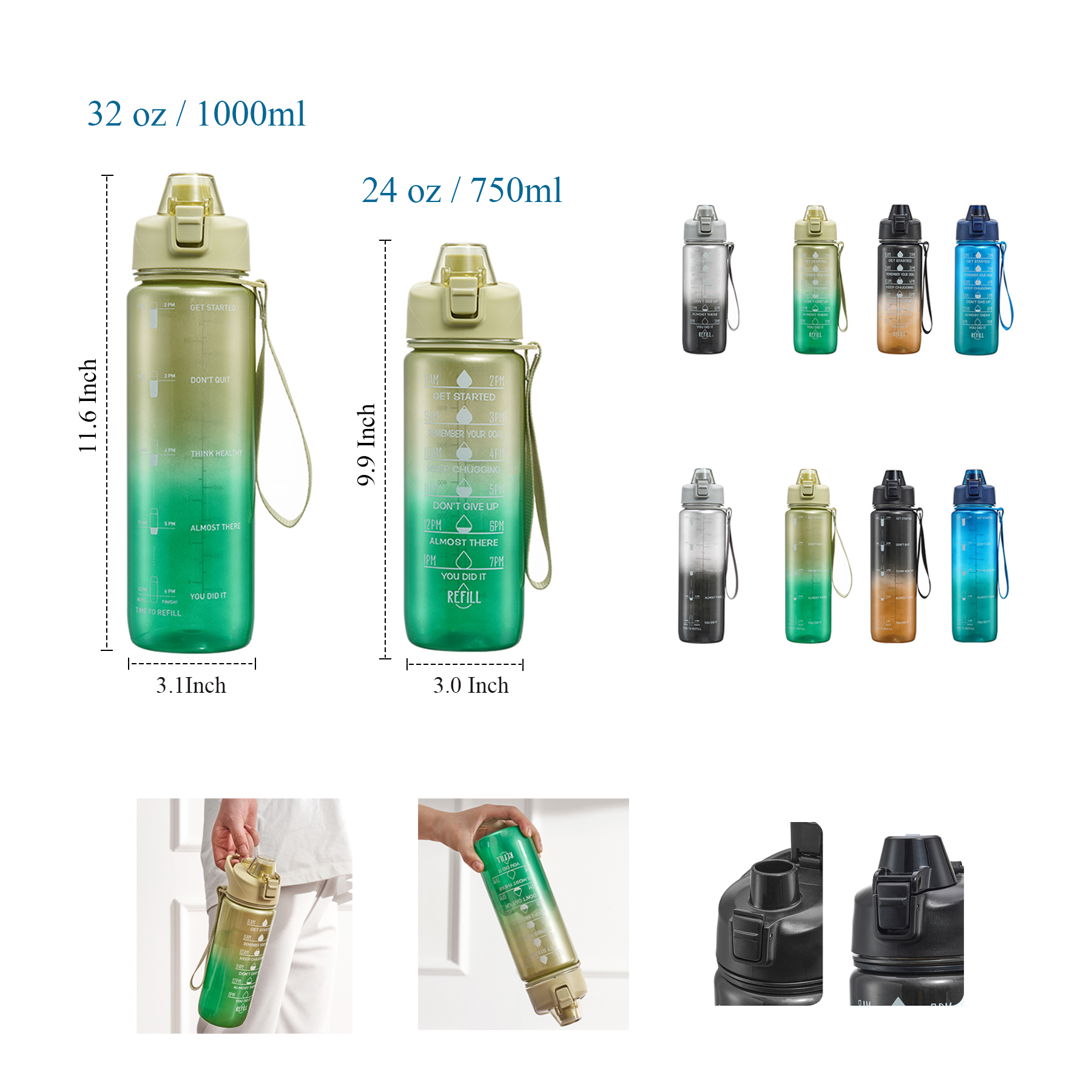 32 oz 24 oz Lightweight Sports Water Bottle 1