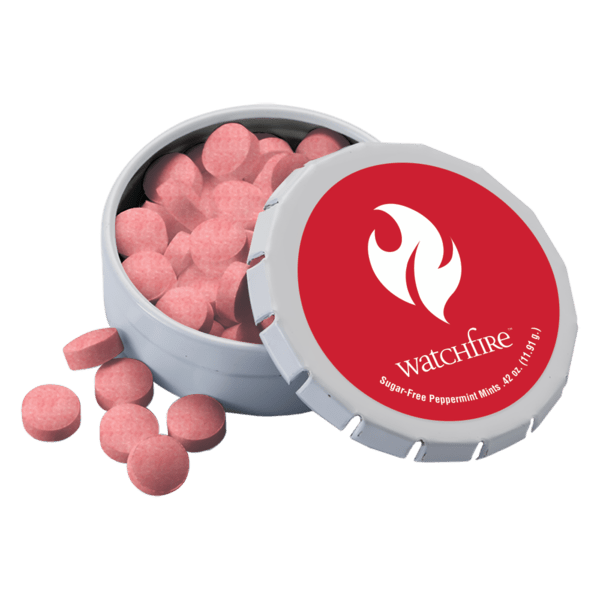 1 3/4" Small Round Push Tin with Mints 21