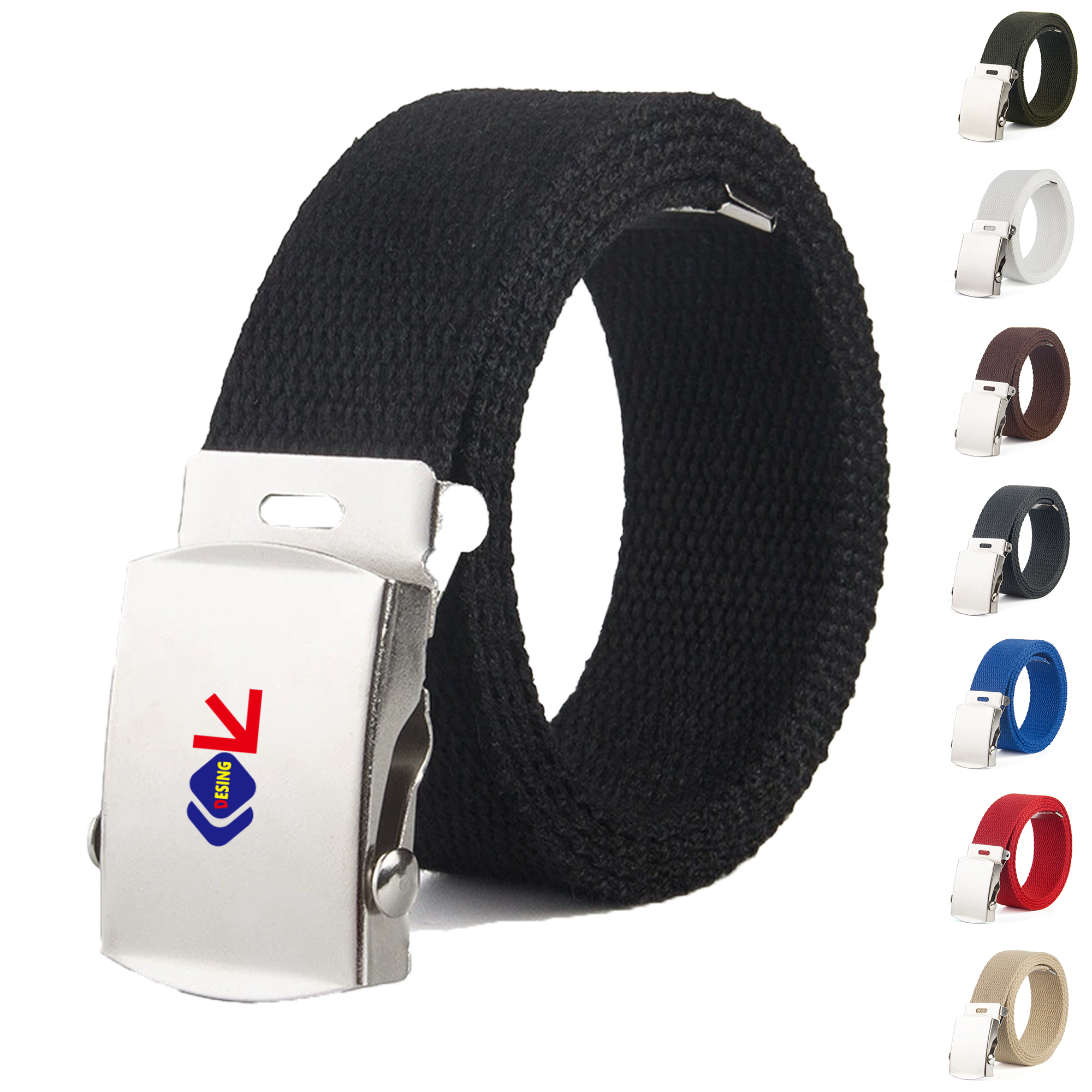 MOQ 50 Durable Canvas Belt with Metal Fastener 2