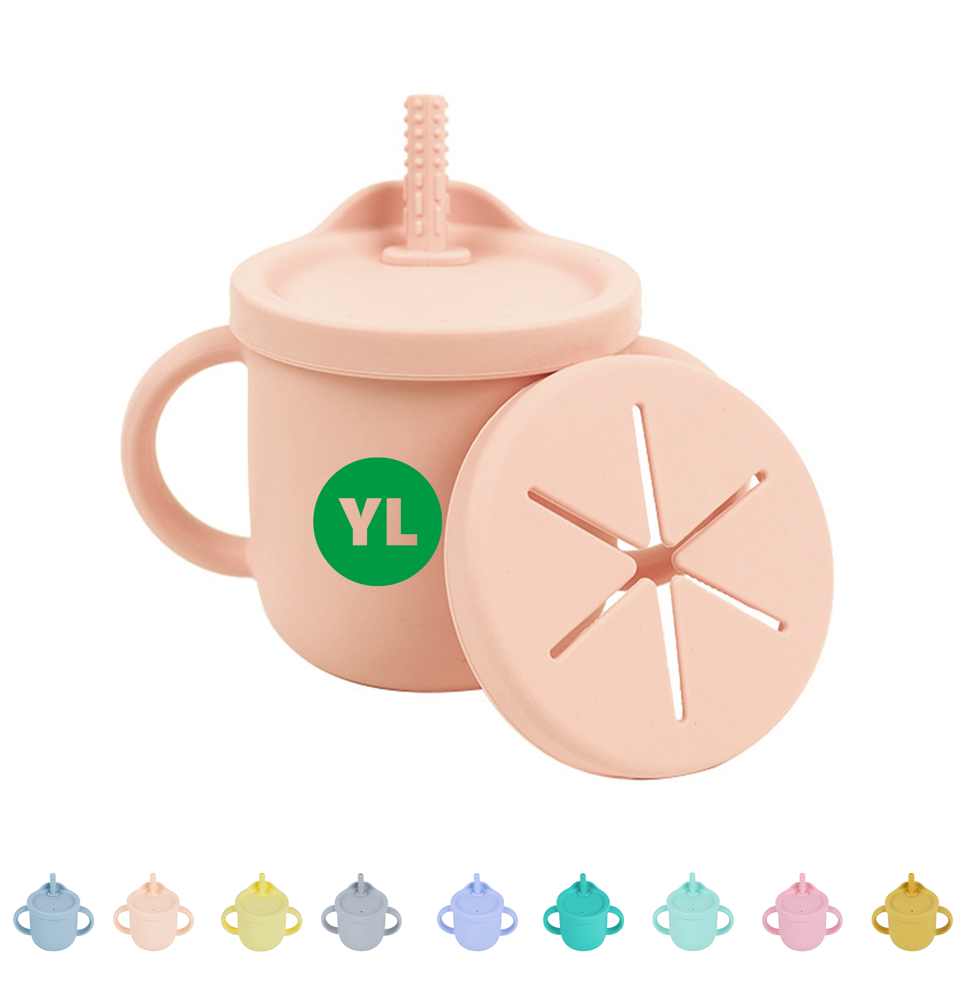 Food-Grade Straw Cup with Snack Holder for Toddlers 2