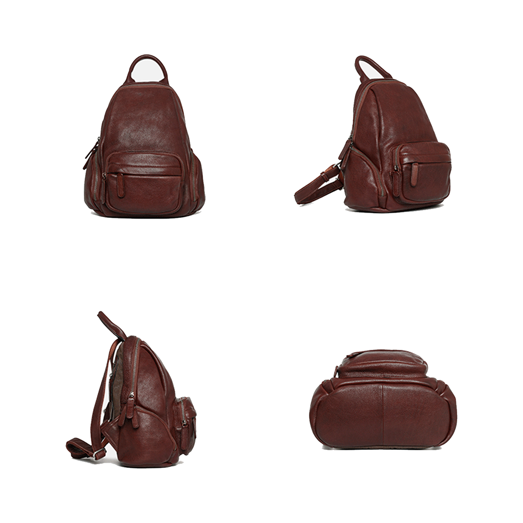 Genuine leather backpack for women 2