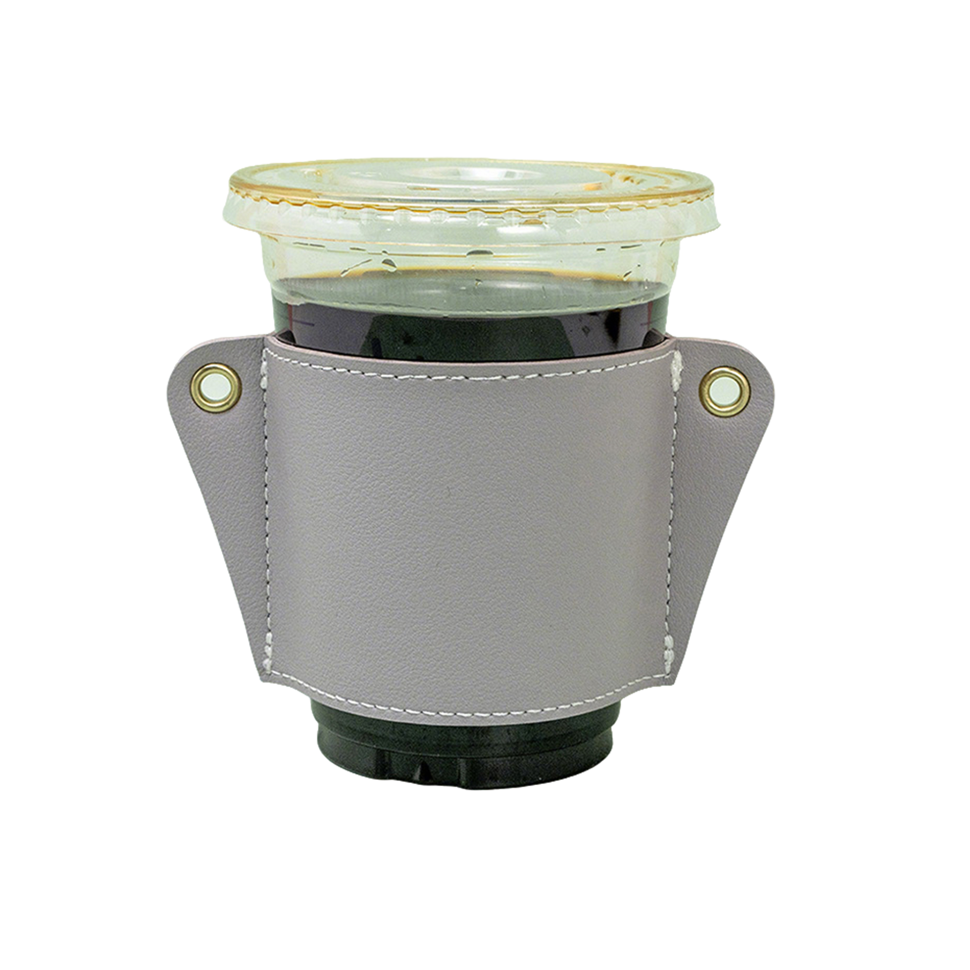 PU Leather Portable Cup Holder 3.15" Top Diameter x 2.95" Bottom Diameter x 2.83" Height 8
