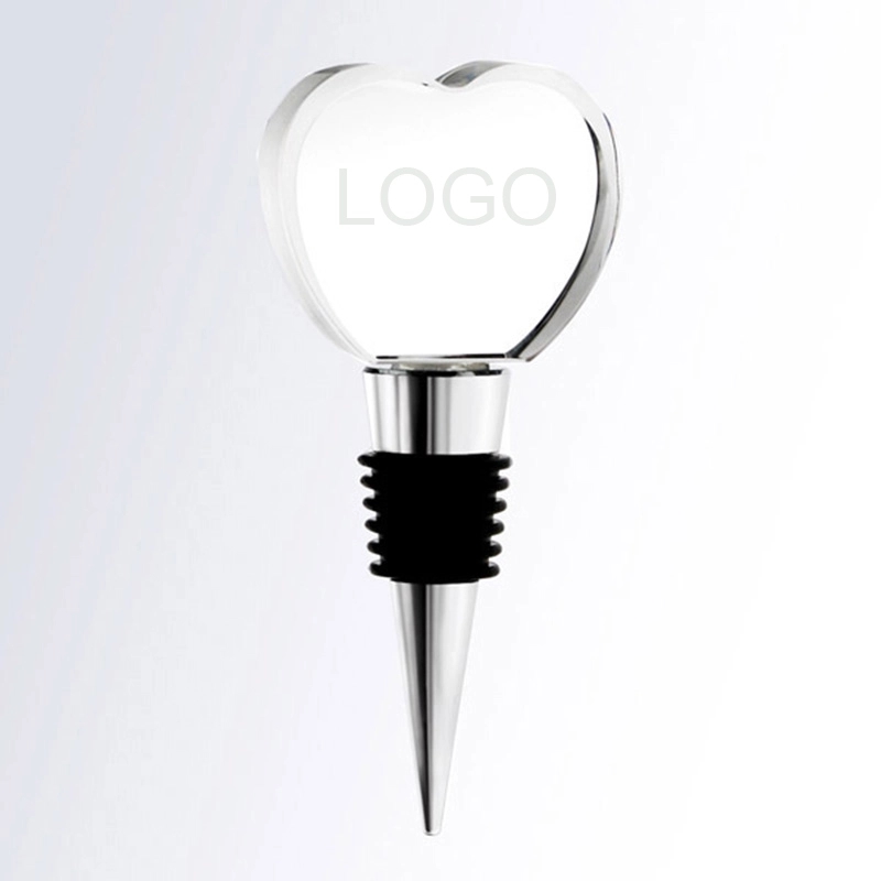Personalized Crystal Heart Wine Stopper 2