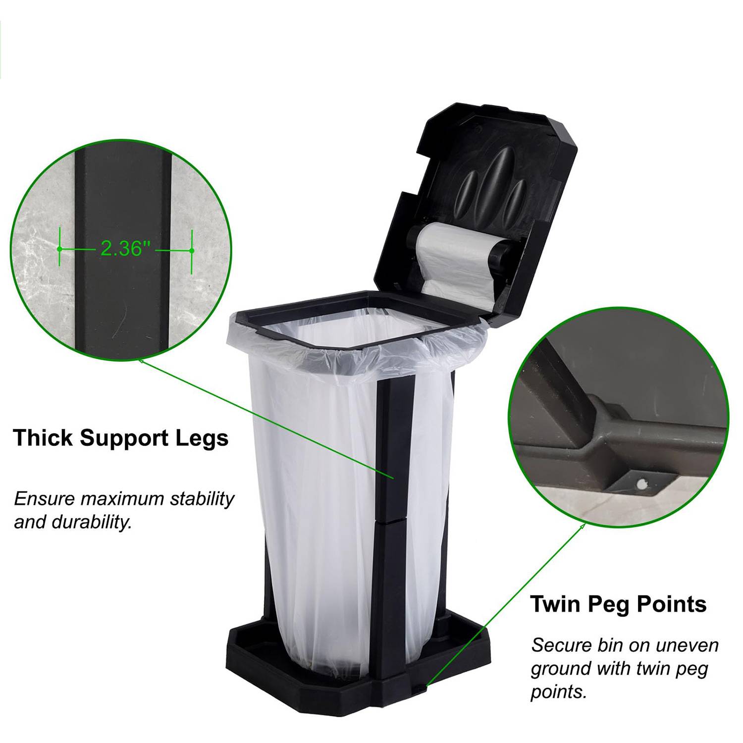 Foldable Outdoor Trash Bag Holder W/ Lid 3