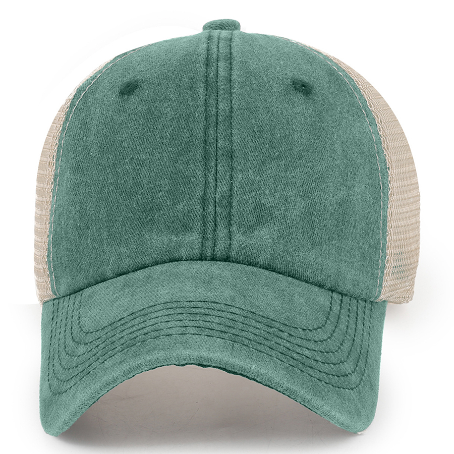 Stock 2-Tone Washed Cotton 6-Panel Trucker Cap 2