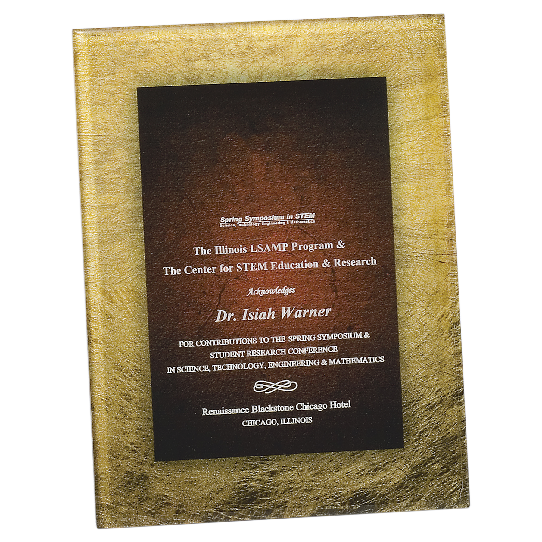 6.5" x 8.5" Gold & Burgundy Acrylic Plaque Award