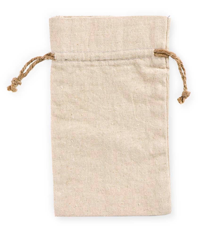 REBEL Rough 100% Natural Cotton Drawstring Bag w hemp drawstring 6x10" (LINEN TEXTURE) 3