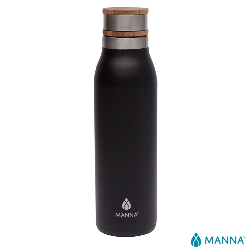 Manna™ 18 oz. Ascend Stainless Steel Water Bottle w/ Acacia Lid